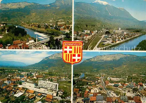 AK / Ansichtskarte Bonneville_74_Haute Savoie Differents quartiers de la ville vue aerienne 
