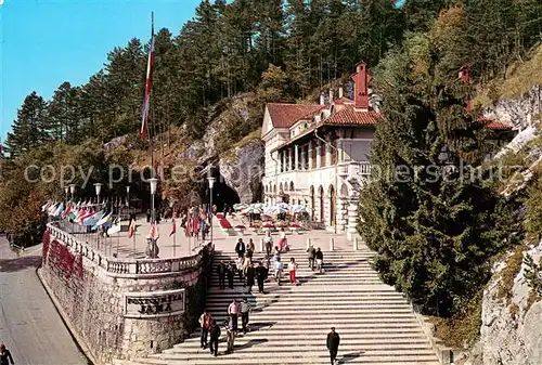 AK / Ansichtskarte Postojnska_Jama_Slovenia Restaurant Terrasse Eingang Hoehle 