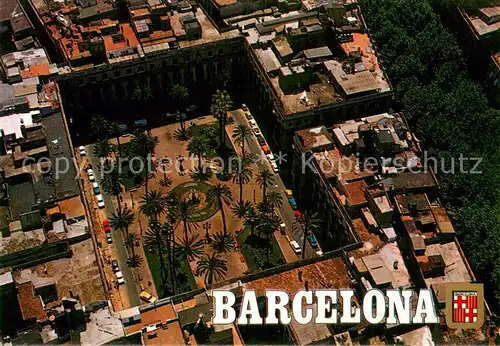 AK / Ansichtskarte Barcelona_Cataluna Plaza Real vista aerea Barcelona Cataluna