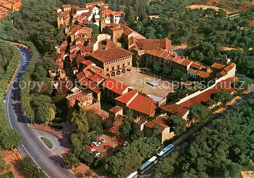 AK / Ansichtskarte Barcelona_Cataluna Pueblo Espanol vista aerea Barcelona Cataluna