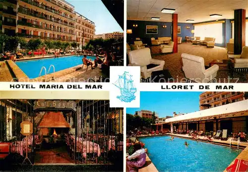 AK / Ansichtskarte Lloret_de_Mar Hotel Maria del Mar Piscina Lloret_de_Mar