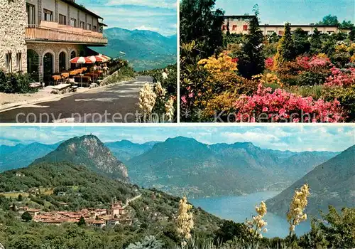 AK / Ansichtskarte Carona_Lago_di_Lugano Caffe Ristorante Bar San Grato Garten Panorama Luganersee Alpen 
