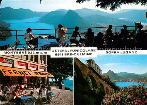 AK / Ansichtskarte Bre_Culmine Osteria Funicolare da Silvano Zahnradbahn Fernsicht Luganersee Alpen Bre_Culmine