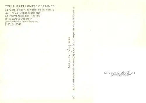 AK / Ansichtskarte Nice__06_Nizza Promenade des Anglais et le Jardin Albert Ier Cote d Azur vue aerienne 