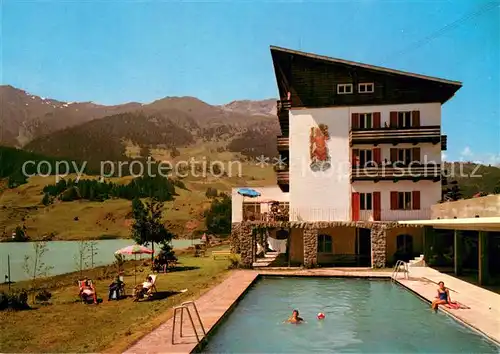 AK / Ansichtskarte Resia_Nuova_Neureschen Seehotel Reschen Swimming Pool Albergo al Lago Resia Val Venosta Resia_Nuova_Neureschen