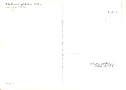 AK / Ansichtskarte Oberstdorf Nebelhorn Gipfelhuette mit Hochvogel Allgaeuer Alpen Oberstdorf