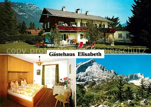 AK / Ansichtskarte Grainau Gaestehaus Elisabeth Fremdenzimmer Landschaftspanorama Alpen Huber Karte Nr 10989 Grainau