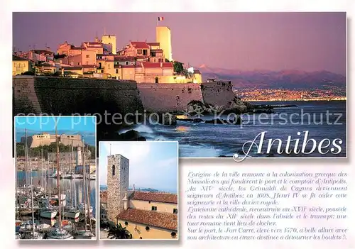 AK / Ansichtskarte Antibes_06_Alpes_Maritimes Kuestenpanorama Hafen Festung 