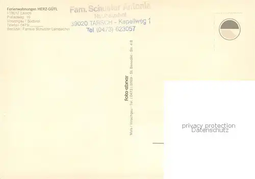 AK / Ansichtskarte Latsch_Laces_Vinschgau_IT Ferienwohnungen Herz Guetl 