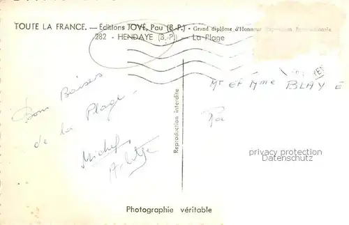 AK / Ansichtskarte Hendaye_64 Strand Ansicht 