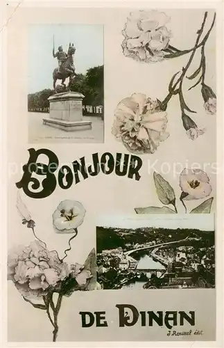 AK / Ansichtskarte Dinan_22 Statue u. Teilansicht 