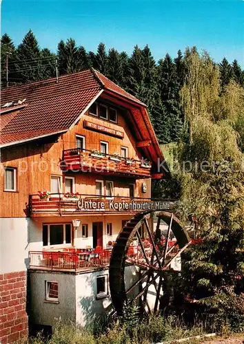 AK / Ansichtskarte Unterreichenbach_Calw GAsthof Hotel Untere Kapfenhardter Muehle Aussenansicht m. Muehlrad Unterreichenbach Calw