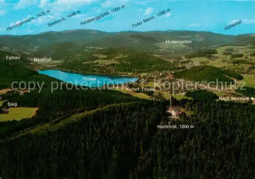 AK / Ansichtskarte Hochfirst_Titisee_Lenzkirch_Saig Fliegeraufnahme Titisee   Hinterzarten   Feldberggebiet  