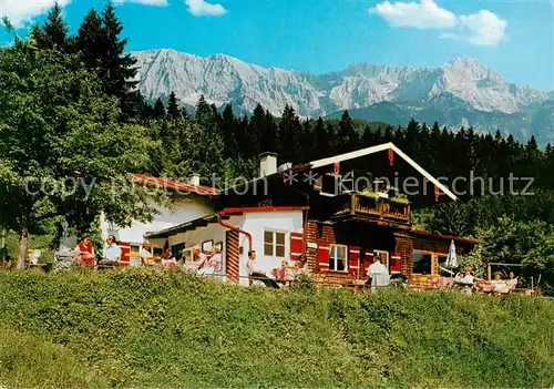 AK / Ansichtskarte Garmisch Partenkirchen Bergwirtschaft Gamhuette Aussenansicht Garmisch Partenkirchen