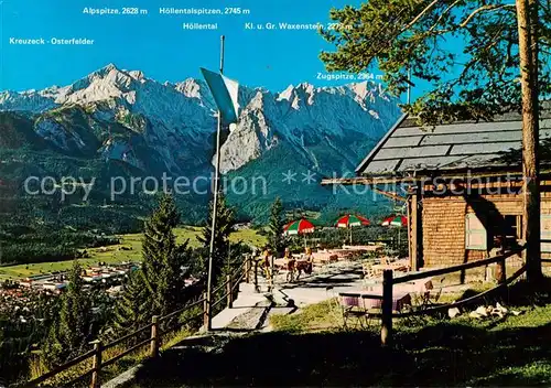 AK / Ansichtskarte Garmisch Partenkirchen Berggasthof St. Martin m. Blick auf Garmisch Partenkirchen Garmisch Partenkirchen