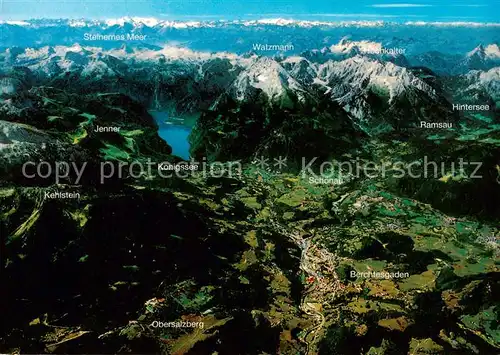 AK / Ansichtskarte Berchtesgaden Fliegeraufnahme Gesamtansicht m. Koenigssee Kehlstein Obersalzberg Ramsau Berchtesgaden