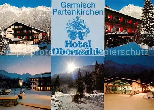 AK / Ansichtskarte Garmisch Partenkirchen Hotel Obermuehle Winter Schnee Garmisch Partenkirchen