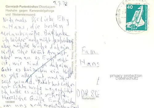 AK / Ansichtskarte Garmisch Partenkirchen Hochalm geg. Karwendelgebirge u. Wettersteinwand Garmisch Partenkirchen