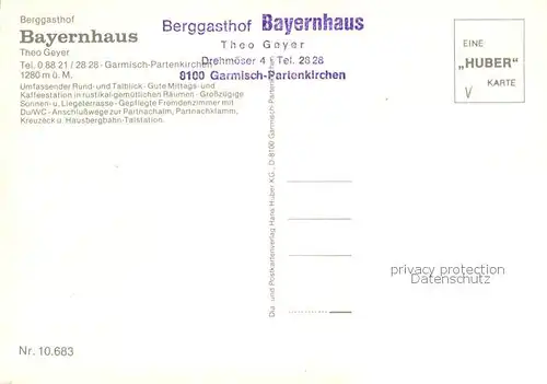 AK / Ansichtskarte Garmisch Partenkirchen Berggasthof Bayernhaus Aussenansicht Sonnenterrasse Winter Garmisch Partenkirchen