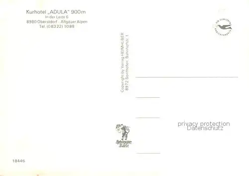 AK / Ansichtskarte Oberstdorf Kurhotel Adula m. Hallenbad Oberstdorf