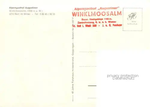 AK / Ansichtskarte Reit_im_Winkl Alpengasthof Augustiner Aussenansicht Winklmoosalm 