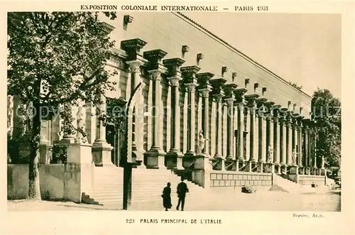 AK / Ansichtskarte Exposition_Coloniale_Internationale_Paris_1931 Braun Nr.123 Palais Principal de Litalie 