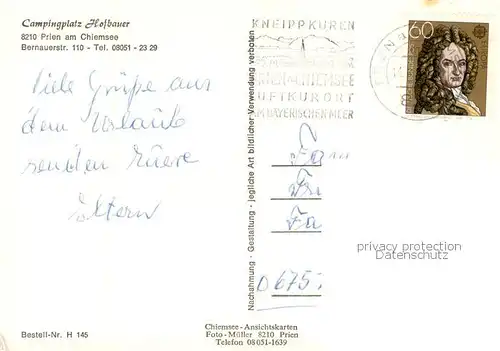 AK / Ansichtskarte Prien_Chiemsee Campingplatz Hofbauer Prien Chiemsee