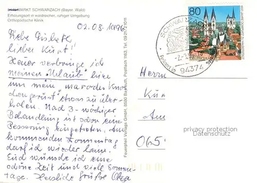 AK / Ansichtskarte Schwarzach_Niederbayern Orthopaedische Klinik Panorama Schwarzach Niederbayern