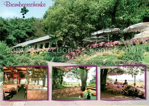 AK / Ansichtskarte Leutesdorf_Neuwied Brombeerschenke Gastraeume Freiterrasse Leutesdorf Neuwied