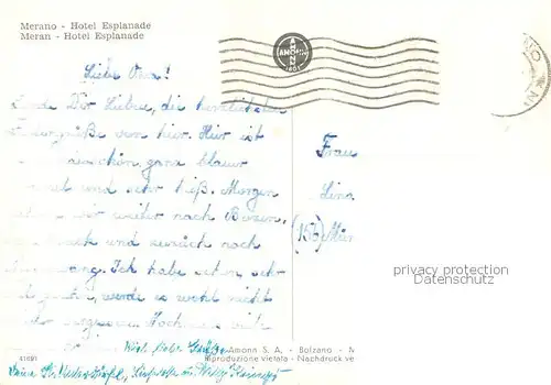 AK / Ansichtskarte Merano_Meran Hotel Esplanade 