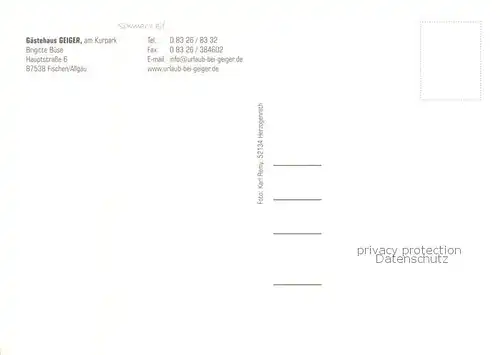 AK / Ansichtskarte Fischen_Allgaeu Gaestehaus Gieger Gaststube Terrasse Fischen Allgaeu