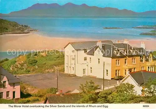 AK / Ansichtskarte Morar_Scotland_UK The Morar Hotel overlooking the Silver Sands and the islands Rhum and Eigg 