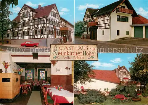 AK / Ansichtskarte Luetzelbach_Odenwald Gasthaus zur Neunkircher Hoehe Gaststube Garten Luetzelbach Odenwald