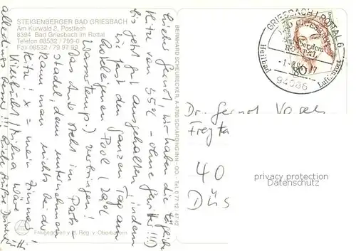 AK / Ansichtskarte Bad_Griesbach_Rottal Steigenberger Hotel Fliegeraufnahme Gastraum Hallenbad Bad_Griesbach_Rottal