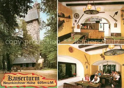 AK / Ansichtskarte Neunkirchen_Odenwald Neunkirchner Hoehe Gaststaette Im Kaiserturm Gastraeume Neunkirchen Odenwald