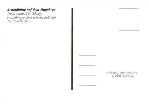 AK / Ansichtskarte Neustadt_Coburg Arnoldhuette auf dem Muppberg Neustadt_Coburg