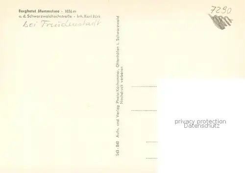 AK / Ansichtskarte Mummelsee Berghotel Mummelsee Mummelsee