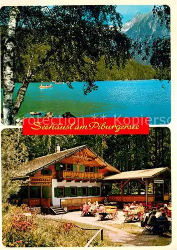 AK / Ansichtskarte Oetz Piburgersee mit Acherkogel und Gaststaette Seehaeusl Oetz
