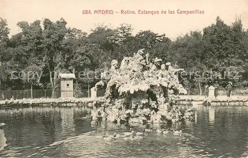AK / Ansichtskarte Madrid_Spain Retiro Estanque de las Campanillas Madrid Spain