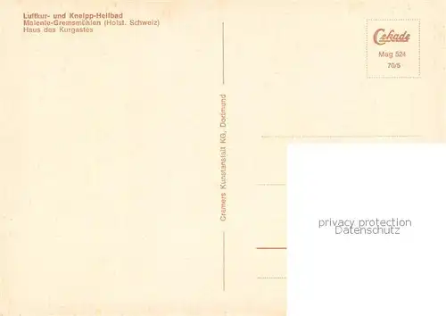 AK / Ansichtskarte Malente Gremsmuehlen Kneipp Heilbad Haus des Kurgastes Malente Gremsmuehlen