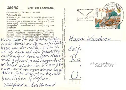 AK / Ansichtskarte Schneverdingen Gegro Gross und Einzelhandel im Fachwerkhaus Heidelandschaft Seepartie Schneverdingen