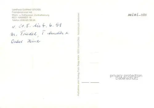 AK / Ansichtskarte Hammer_Siegsdorf Landhaus Gottfried Groiss Hammer Siegsdorf