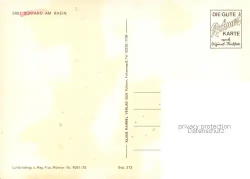 AK / Ansichtskarte Boppard_Rhein Fliegeraufnahme Boppard Rhein