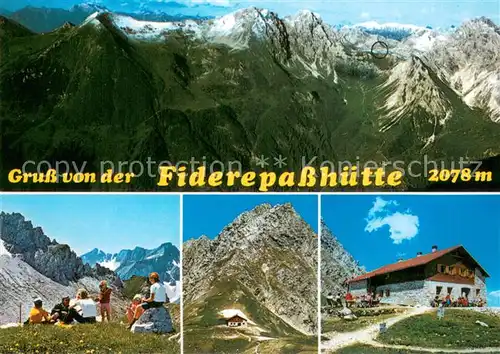 AK / Ansichtskarte Fiderepasshuette_2078m_Oberstdorf Berghuette Panorama Allgaeuer Alpen 
