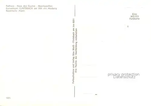 AK / Ansichtskarte Flintsbach_Inn Rathaus Haus des Gastes Musikpavillon Kurzentrum mit Heuberg Bayerische Alpen Flintsbach Inn