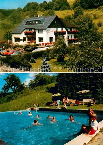 AK / Ansichtskarte Frammersbach Gaestehaus Pension Haus Sonneck Swimming Pool Frammersbach