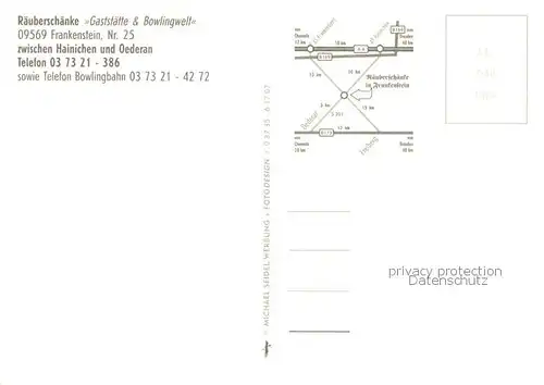 AK / Ansichtskarte Frankenstein_Sachsen Raeuberschaenke Gaststaette und Bowlingwelt 