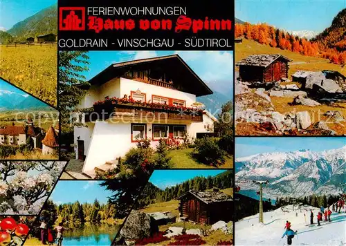 AK / Ansichtskarte Goldrain_Vinschgau Ferienwohnungen Haus von Spinn m. Wintersportgebiet Goldrain Vinschgau