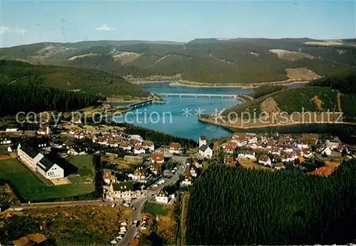 AK / Ansichtskarte Schulenberg_Oberharz Fliegeraufnahme Gesamtansicht m. Okertalsperre Schulenberg_Oberharz