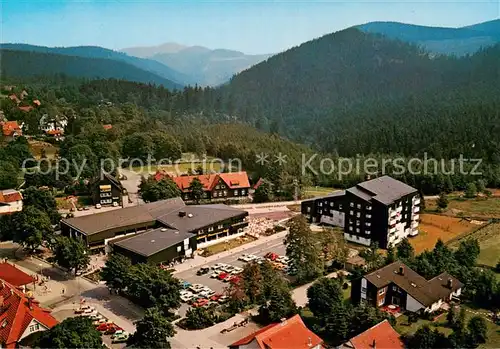 AK / Ansichtskarte Hahnenklee Bockswiese_Harz Fliegeraufnahme Talstation d. Bocksberg Seilbahn Hahnenklee Bockswiese